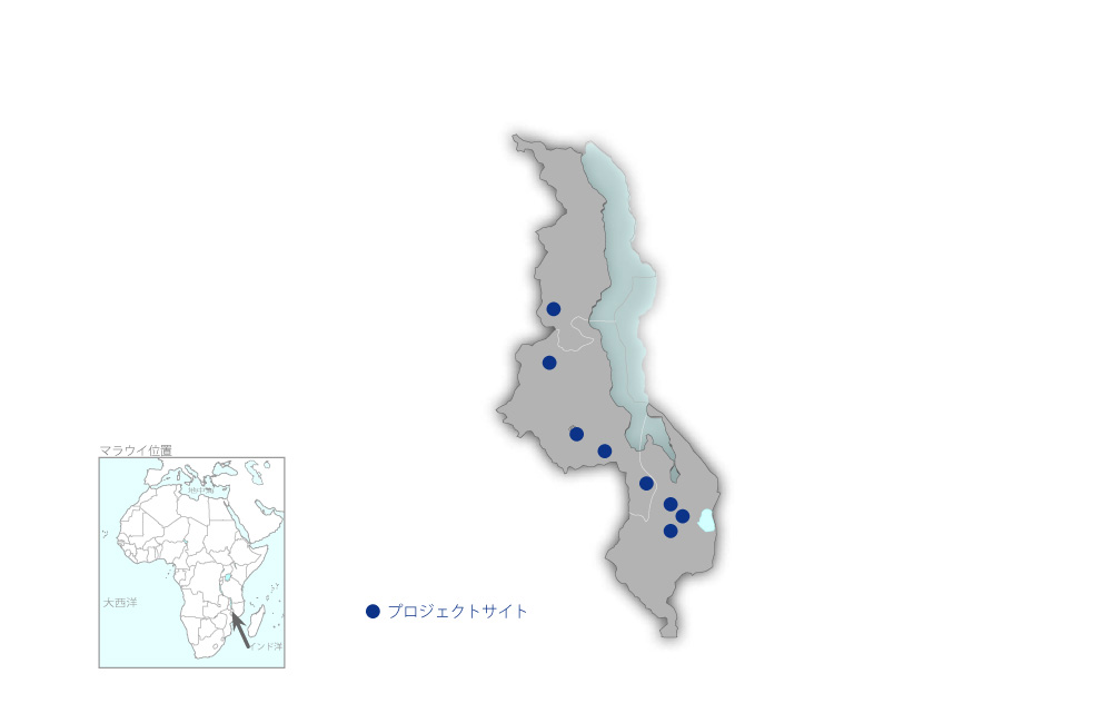 第三次中等学校改善計画の協力地域の地図