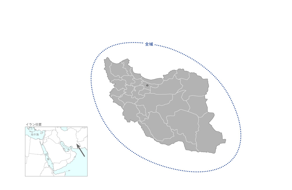 クリーンエネルギー全体計画策定プロジェクトの協力地域の地図