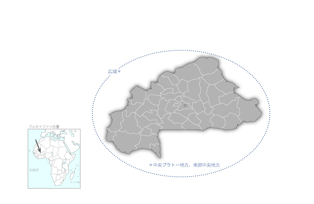 村落給水施設管理・衛生改善プロジェクトフェーズ2の協力地域の地図