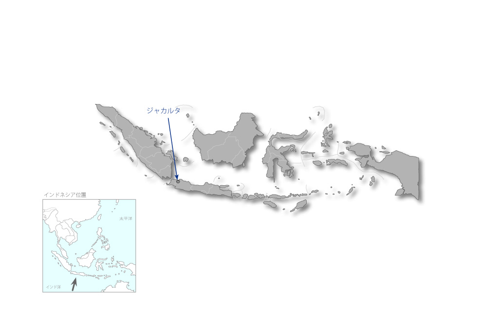 インドネシアエンジニアリング教育認定機構（IABEE）設立プロジェクトの協力地域の地図