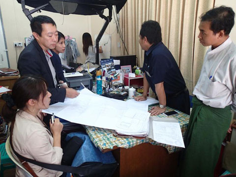 ヤンゴンの脆弱性マップを作成する上で不可欠となる建物のデータ状況を把握するためにStrategic PartnerであるYCDC（ヤンゴン市開発委員会）のオフィスを訪問した。