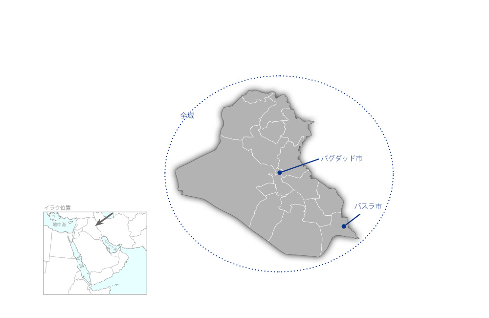 国家油流出事故対策計画策定プロジェクトの協力地域の地図