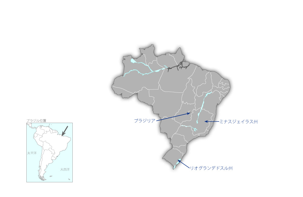 地域警察活動普及プロジェクトの協力地域の地図