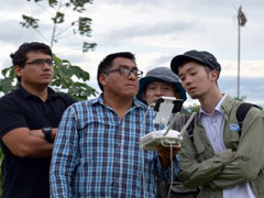 ドローンによる検証の様子