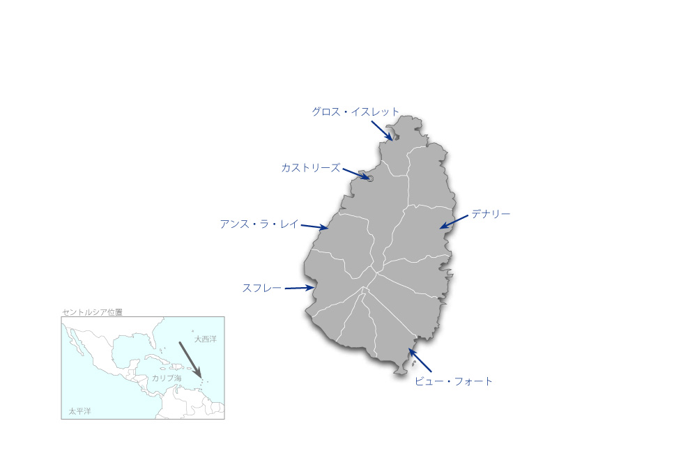 水産関連機材整備計画の協力地域の地図