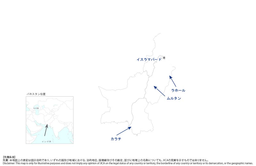 中期気象予報センター設立及び気象予報システム強化計画の協力地域の地図