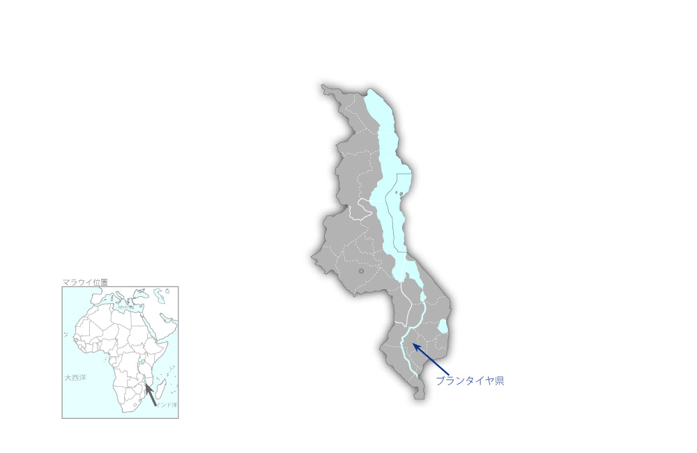 テザニ水力発電所増設計画の協力地域の地図
