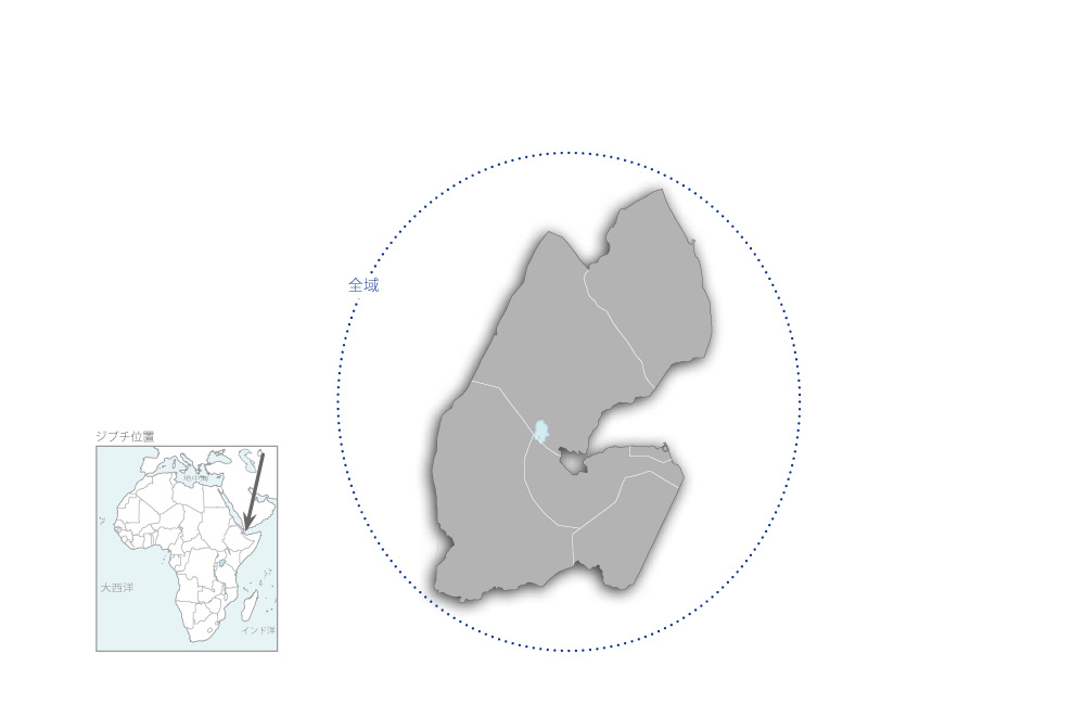 ジブチ・ラジオ・テレビ放送局番組ソフト整備計画の協力地域の地図