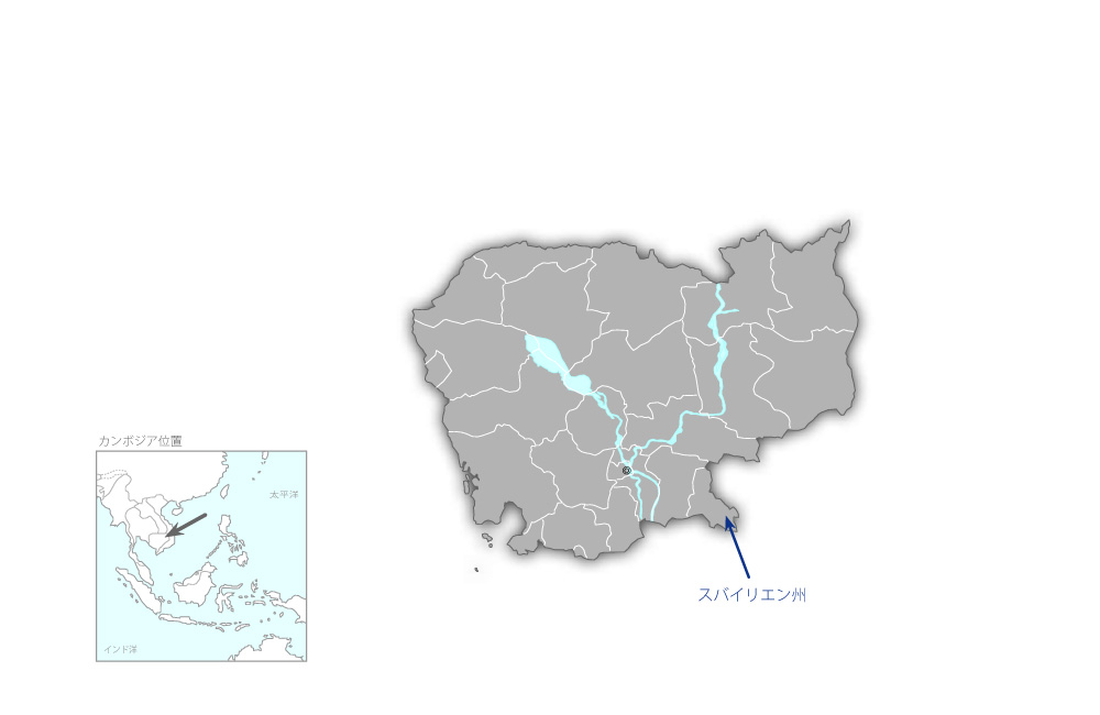 スバイリエン州病院改善計画の協力地域の地図