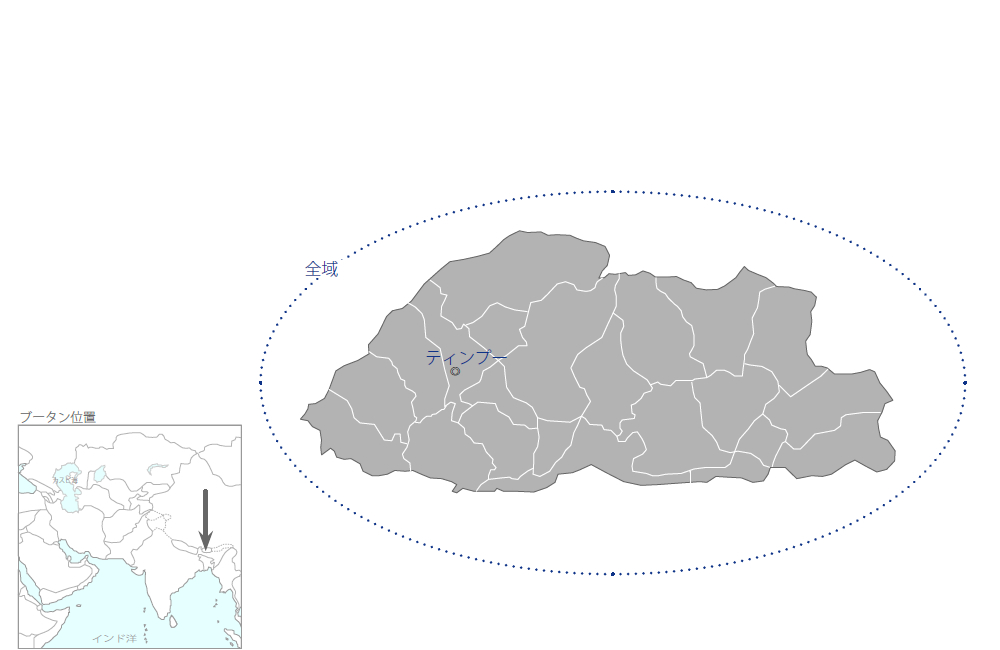 橋梁施工監理及び維持管理能力向上プロジェクトの協力地域の地図