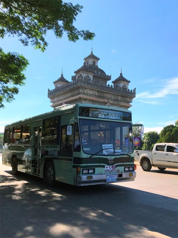 京都市から供与された中古バス（写真提供：（株）片平エンジニアリング・インターナショナル）
