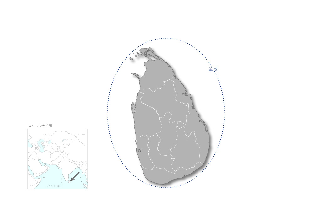 下水セクター開発計画策定プロジェクトの協力地域の地図