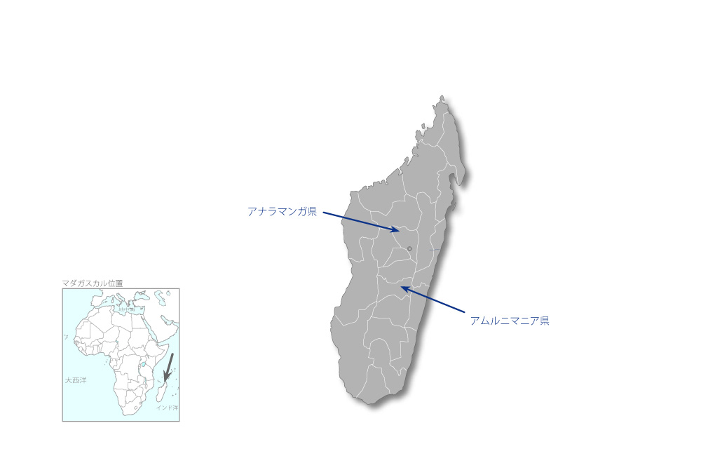 みんなの学校:住民参加による教育開発プロジェクトの協力地域の地図