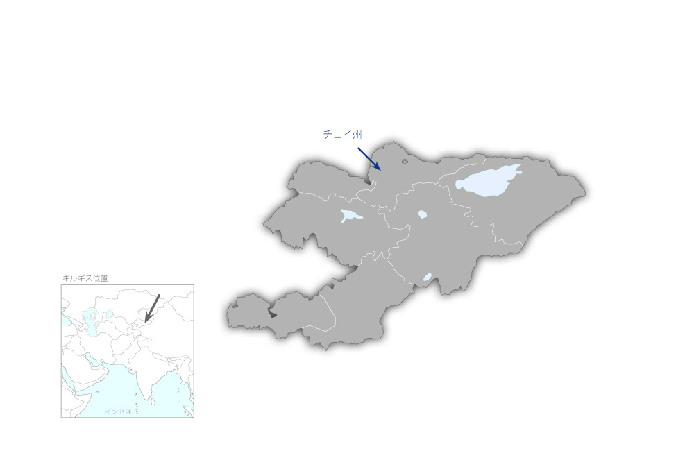 チュイ州市場志向型生乳生産プロジェクトの協力地域の地図