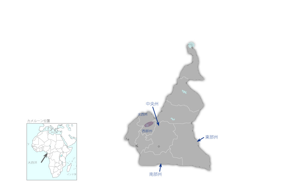 コメ振興プロジェクトの協力地域の地図