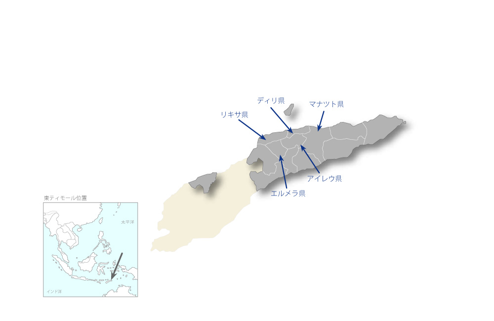 持続可能な天然資源管理能力向上プロジェクト　フェーズ2の協力地域の地図