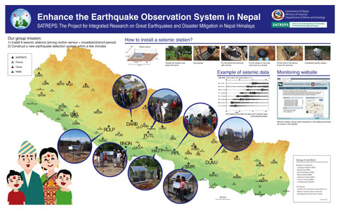 設置した8つの地震観測点の紹介ポスター