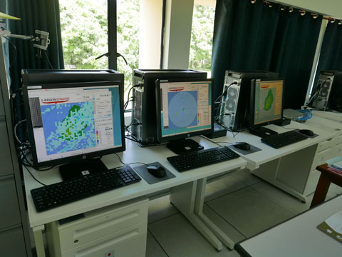 気象レーダーデータ表示装置（モーリシャス気象局本局）