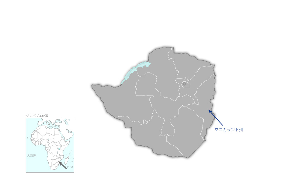 ニャコンバ灌漑事業のための灌漑開発計画の協力地域の地図