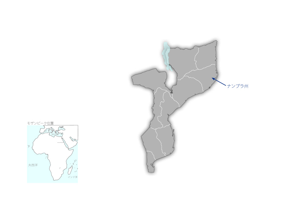 ナカラ市医療従事者養成学校建設計画の協力地域の地図