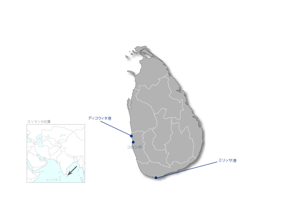 海上安全能力向上計画の協力地域の地図