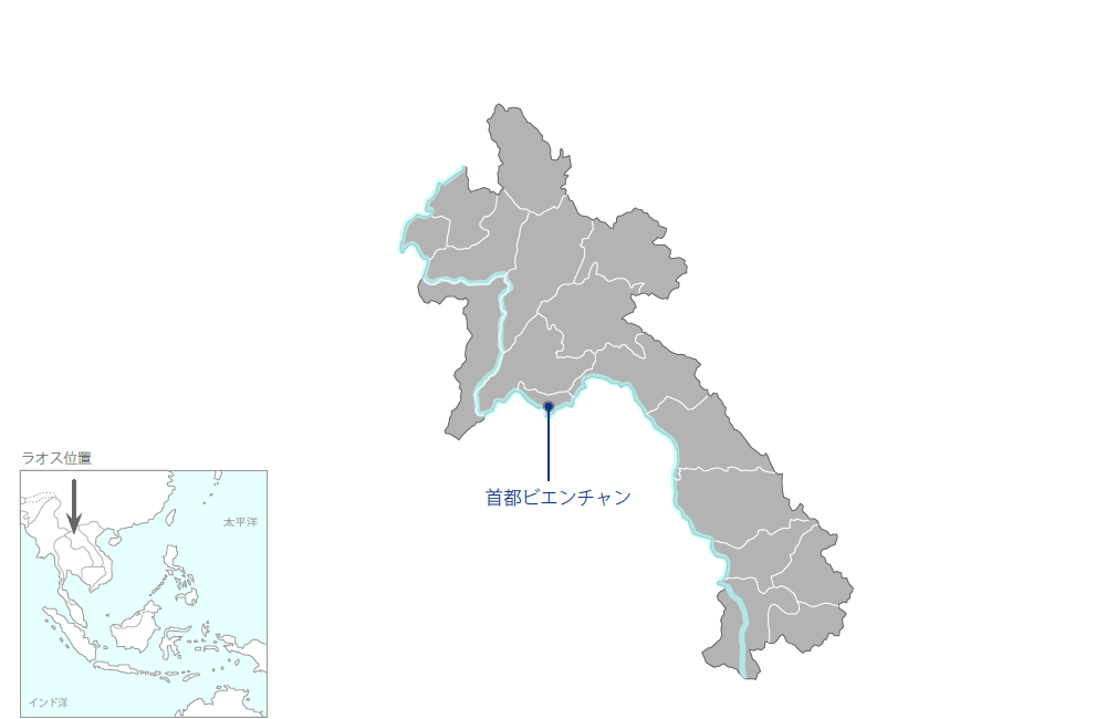 持続可能な保健人材開発・質保証制度整備プロジェクトの協力地域の地図