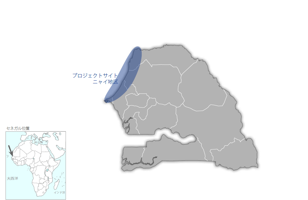 小規模園芸農家能力強化プロジェクトの協力地域の地図