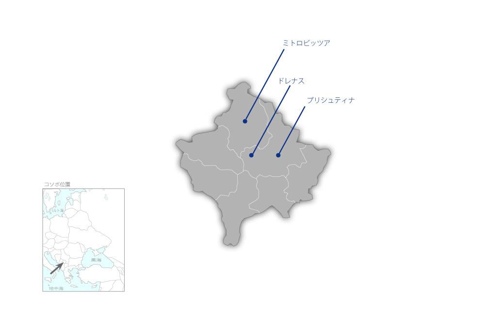 大気汚染対策能力向上プロジェクトの協力地域の地図