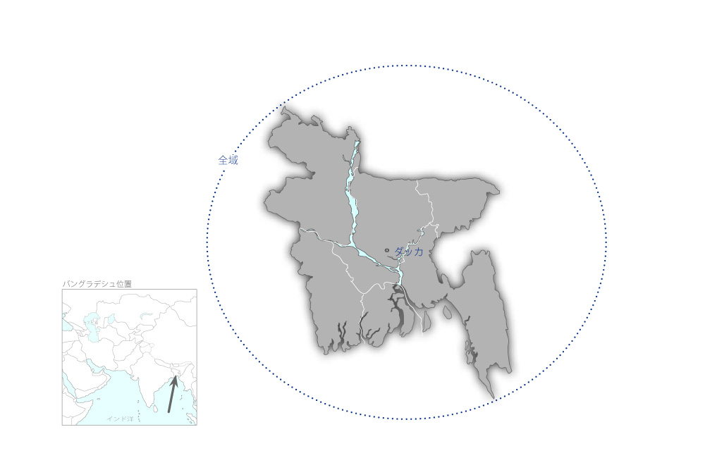 日本市場をターゲットとしたICT人材育成プロジェクトの協力地域の地図