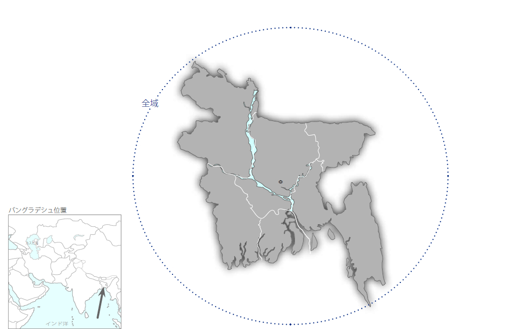 国家健全性戦略支援プロジェクトフェーズ2の協力地域の地図