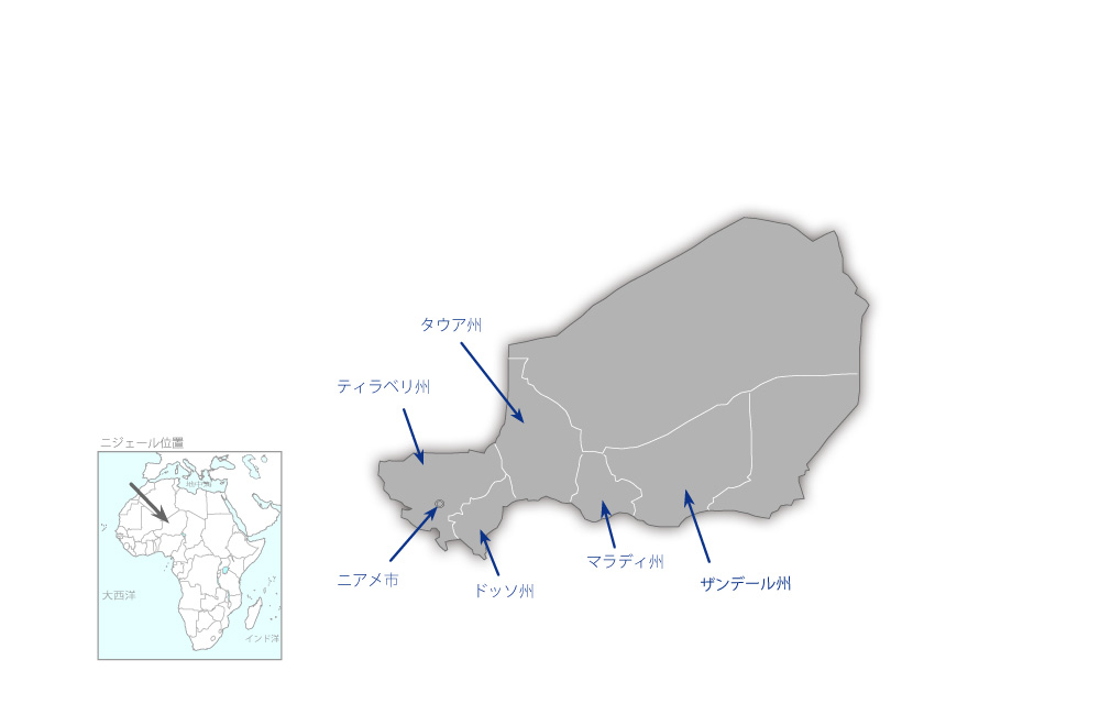 みんなの学校:住民参加による教育開発プロジェクトフェーズ2の協力地域の地図