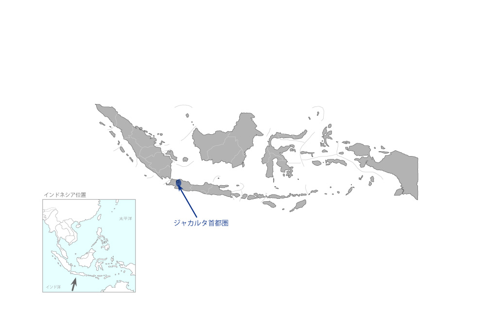 ジャカルタ地盤沈下対策プロジェクトの協力地域の地図