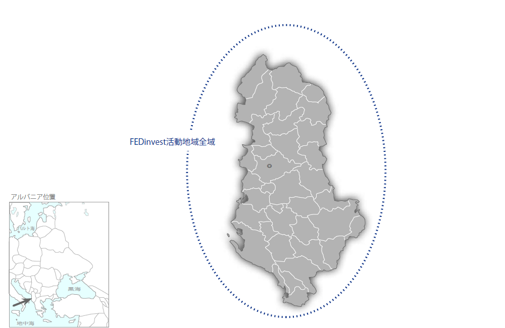 小規模農家金融包摂プロジェクトの協力地域の地図