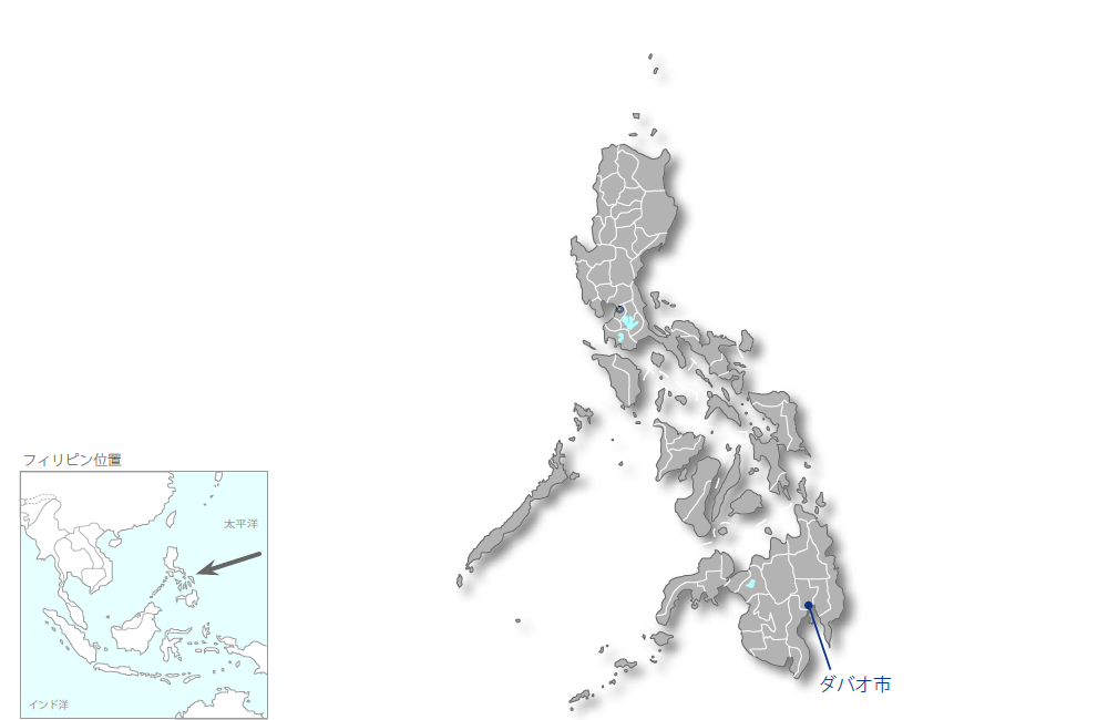 ダバオ市治水対策マスタープラン策定プロジェクトの協力地域の地図