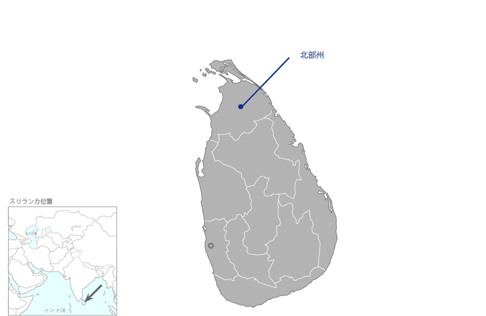 北部州酪農開発プロジェクトの協力地域の地図