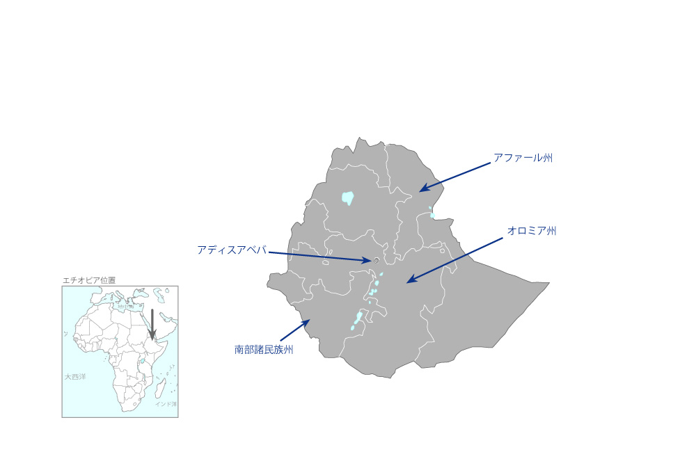 科学技術のための算数・数学理解プロジェクトの協力地域の地図