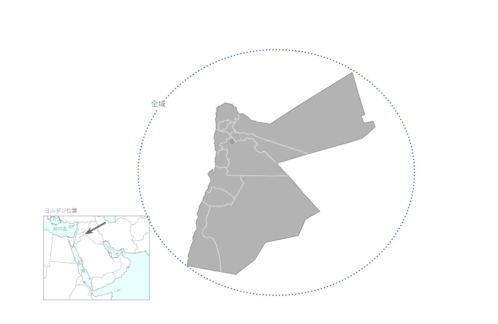 再生可能エネルギー系統統合と安定供給の促進プロジェクトの協力地域の地図