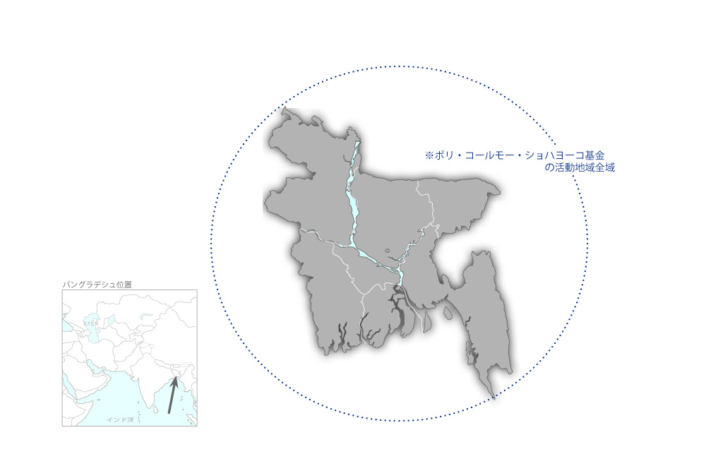 金融包摂強化プロジェクトの協力地域の地図