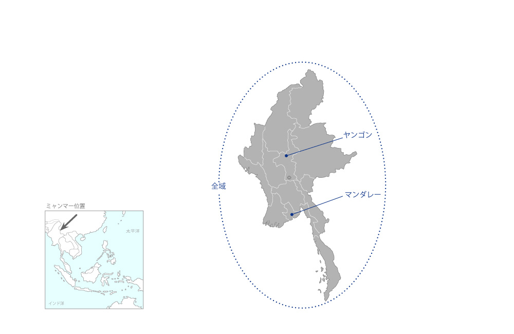 産業競争力強化に向けた投資振興プロジェクトの協力地域の地図