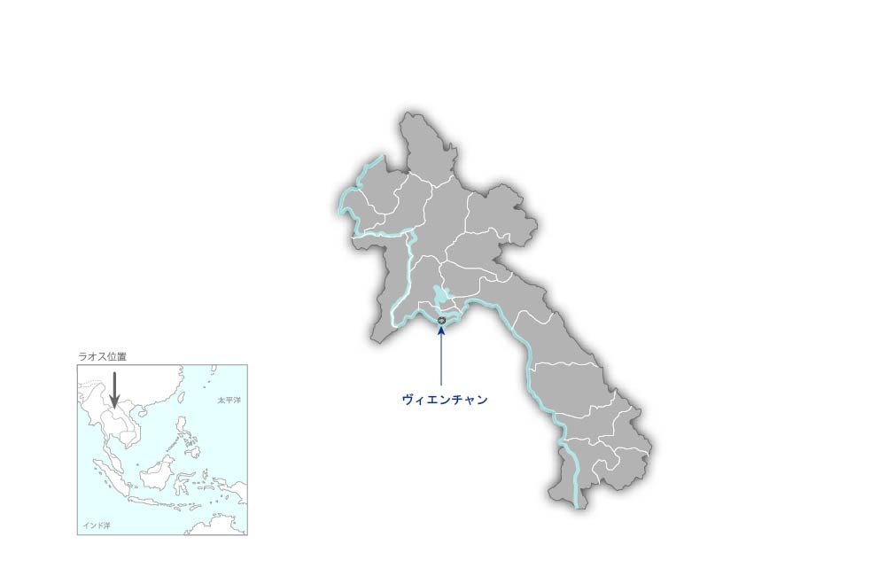 都市開発管理・促進能力強化プロジェクトの協力地域の地図