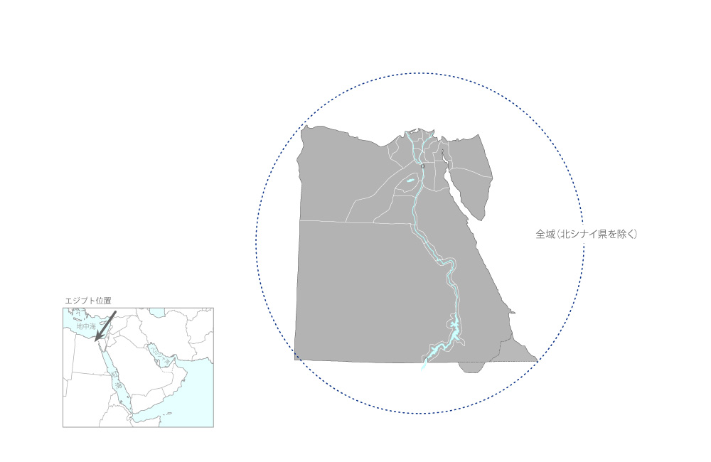 病院の質向上プロジェクトの協力地域の地図