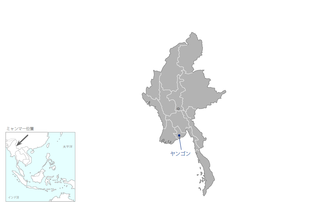 TVETの質的向上プロジェクトの協力地域の地図