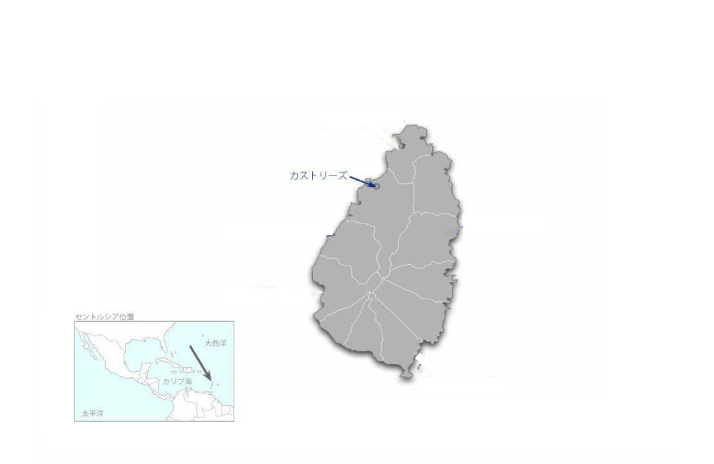 カルデサック流域橋梁架け替え計画の協力地域の地図