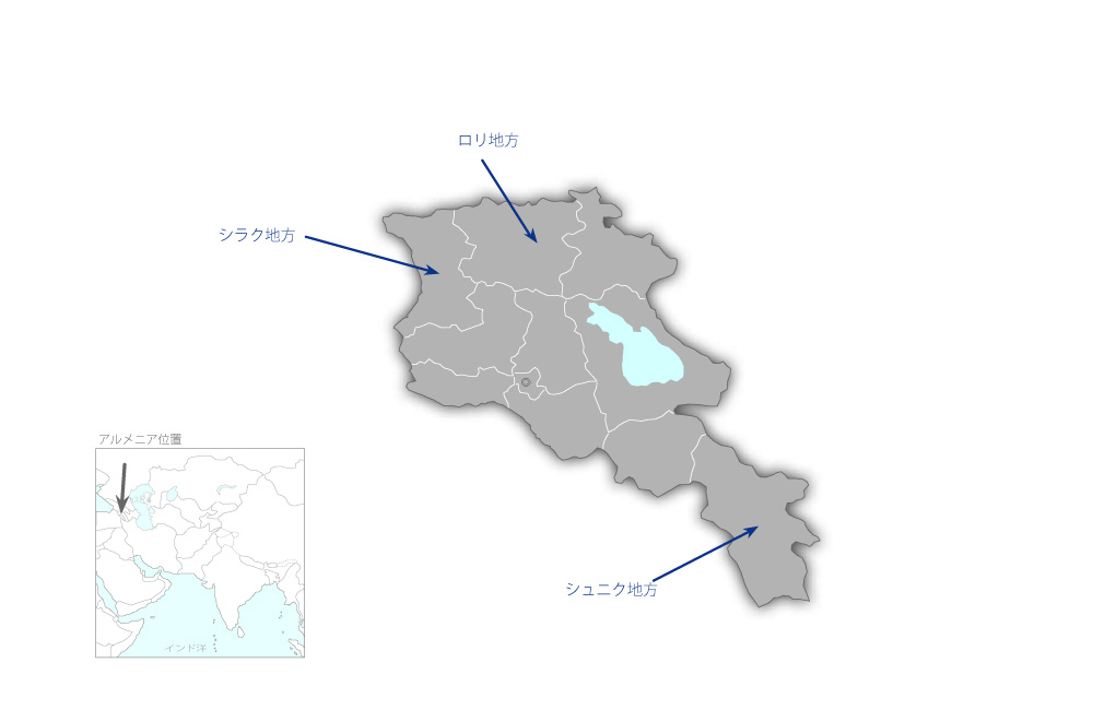 消防機材整備計画の協力地域の地図