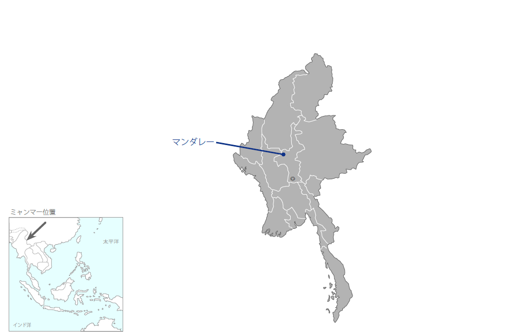 マンダレー港開発計画の協力地域の地図