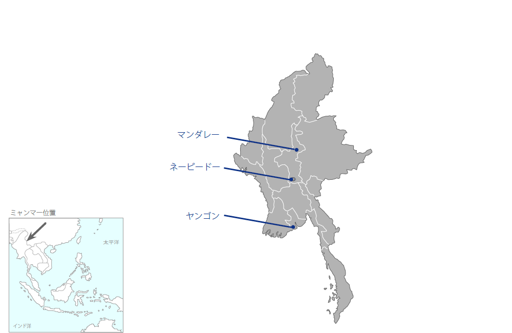 金融市場インフラ整備計画の協力地域の地図