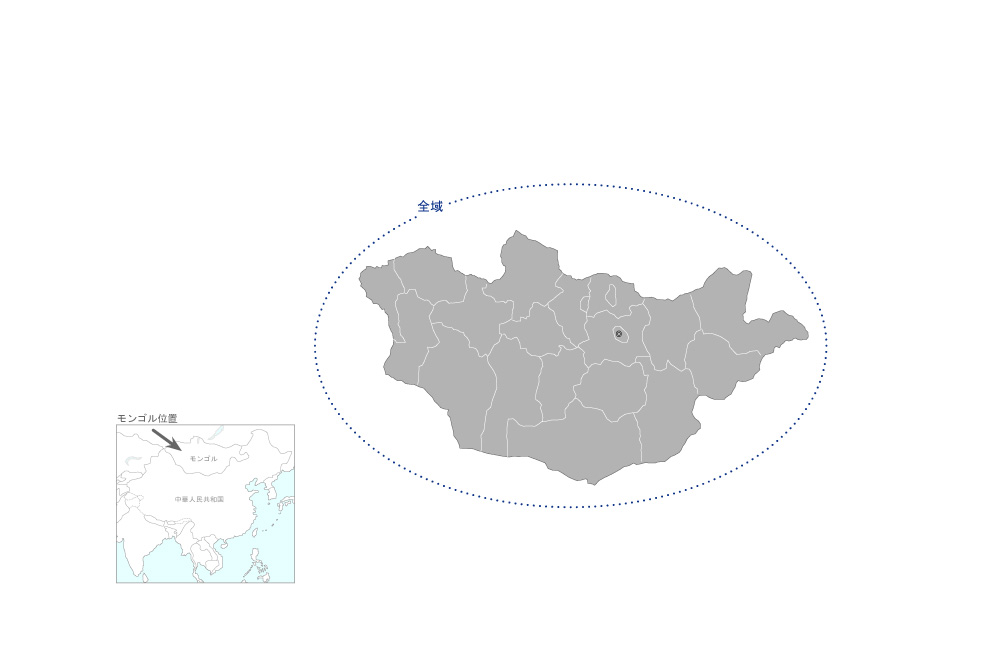 農牧業バリューチェーンマスタープランプロジェクトの協力地域の地図