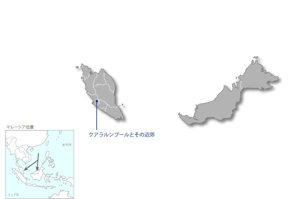 マレーシアにおける革新的な海洋温度差発電（OTEC）の開発による低炭素社会のための持続可能なエネルギーシステムの構築の協力地域の地図