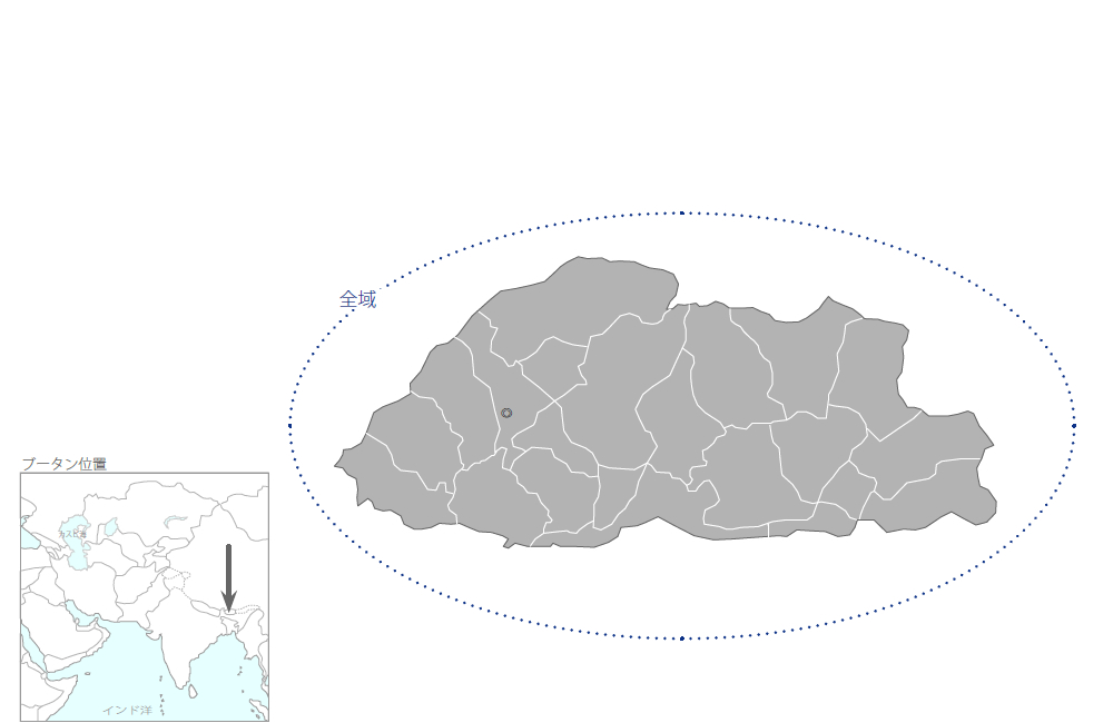 道路斜面対策工能力強化プロジェクトの協力地域の地図