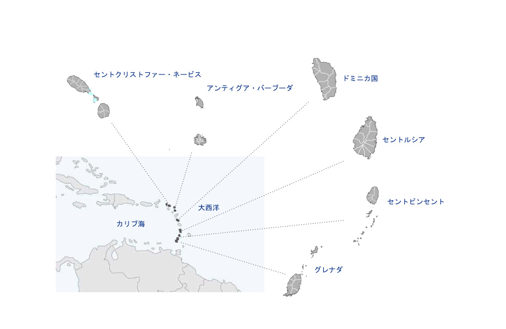 漁民と行政の共同による沿岸水産資源の保全管理強化プロジェクトの協力地域の地図